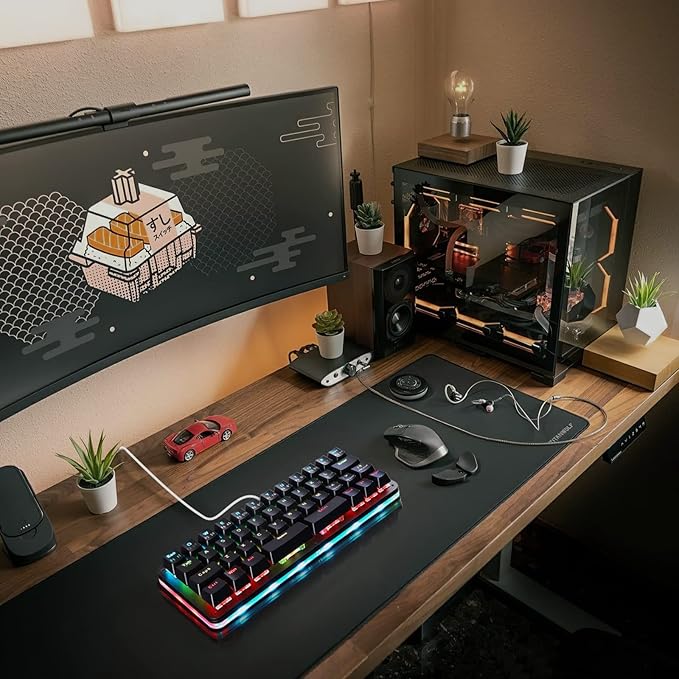 Koolertron 42-Key 40% Macaro Gaming Keyboard - Compact RGB Backlit Mechanical Keypad, Hot-Swappable USB-C Programmable Mini Keyboard for PC/Mac Gamers (Fully Customizable)