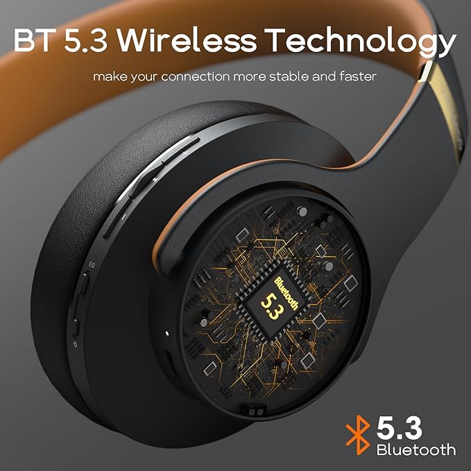 DOQAUS Bluetooth Headphones Over Ear, 90H Playtime, 3 EQ Modes, HiFi Audio, ENC Mic, Reinforced Durable Frame & Soft Earpads for Extended Wear, Phone, PC, Travel