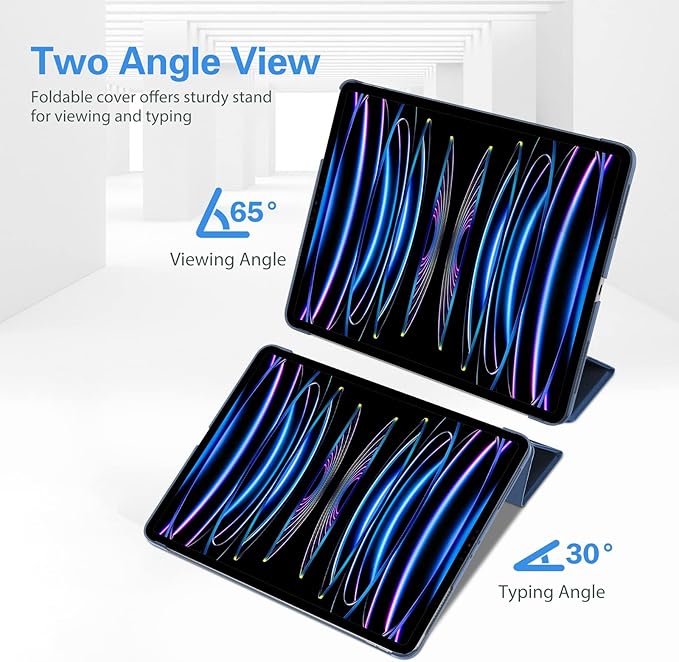 ProCase for iPad Pro 11 Inch Case 2022/2021/2020/2018(4th/3rd/2nd/1st Generation), iPad Pro 11" Slim Stand Hard Back Cover Shell Smart Folio Compatible with Pencil/Support Auto Wake/Sleep -Darkblue
