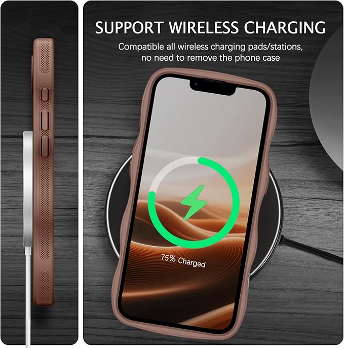 BENTOBEN Magnetic for iPhone 17e Case,Cute Wavy Frame [Compatible with MagSafe] Translucent Matte Anti-Slip Bumper Women Girls Boys Men Shockproof Drop Protective Cover for iPhone 17e,Desert Titanium