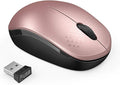 seenda Wireless Mouse, 2.4G Noiseless Mouse with USB Receiver Portable Computer Mice for PC, Tablet, Laptop, Notebook - Rose Gold&Black