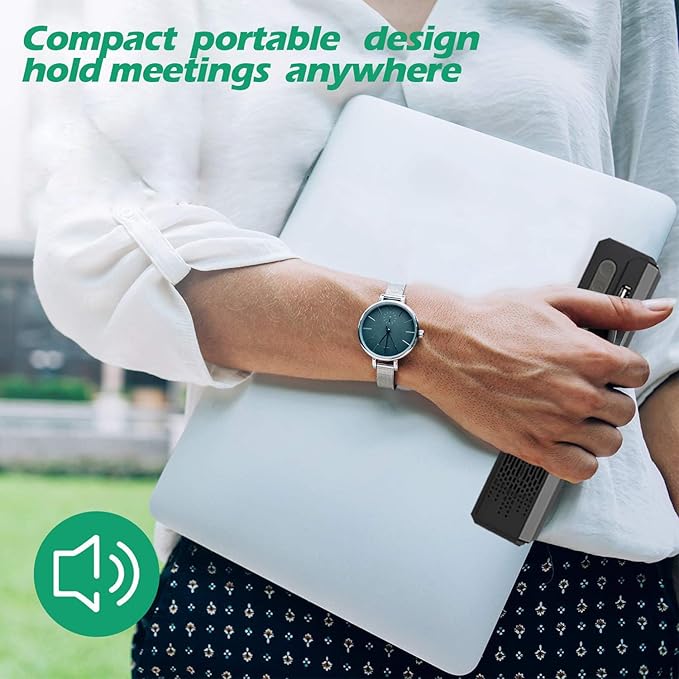 3 in 1 USB Computer Speaker with Microphone, PC Laptop Desktop Conference Speaker with Mic for Smart Home Office and Online Study，360 Degree Enhanced (4-Vintage Type-c)
