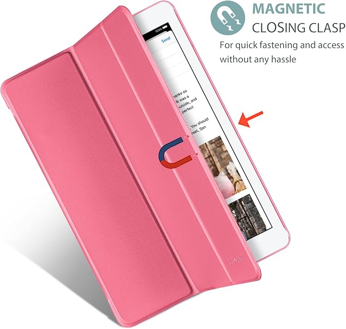 ProCase Smart Case for iPad 9.7 Inch iPad 6th/5th Generation 2018 2017(Model: A1893 A1954 A1822 A1823), Ultra Slim Lightweight Stand Cover with Translucent Frosted Back -Melonpink