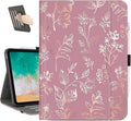 for iPad (A16) 11Th/10Th Generation Case 2025/2022, for iPad Case 11Th/10Th Generation, 10Th/11Th Gen iPadCase Cover Pencil Holder/Hand Strap/Pocket/Adjustable Stand, Gold Flower Art