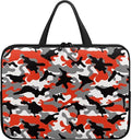 17 Inch Red Camo Laptop Sleeve, Protective Tablet Case with Handle, Water Resistant Zipper Computer Bag Carrying Case Notebook Cover Messenger Briefcase, Gifts for Men Women