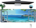 Large Mouse Pad, Desk Mat, XL Gaming Keyboard Mat, Non-Slip Rubber Base, Full Extended Mousepad for Gaming Office Home, 31.5 X 11.8 Inch, Seaside Scene