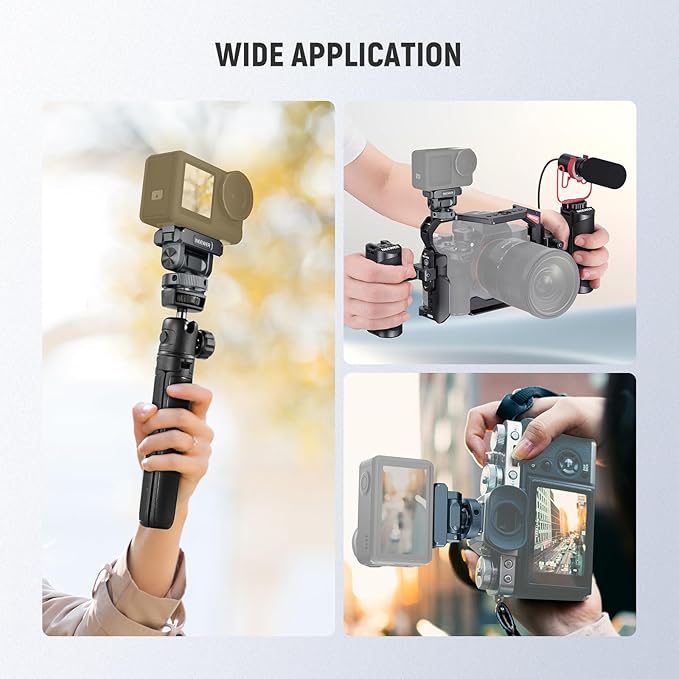 NEEWER Magnetic Mount Accessories Compatible with DJI Osmo 360 / Action 5 Pro / 4/3, Quick Release 160° Tilt Action Camera Adapter Mount with Cold Shoe, 1/4" Thread, AC012 Dark Gray