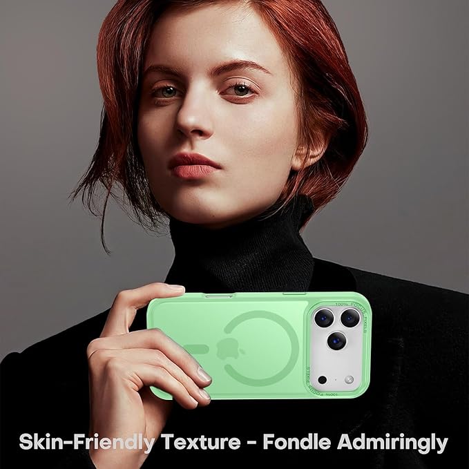 Newfuture Magnetic for iPhone 17 Pro Case [Compatible with Magsafe] [Military Grade Drop Protection] Translucent Matte Anti-Scratch Shockproof Protective Phone Cover 6.3 Inch, Matcha Green