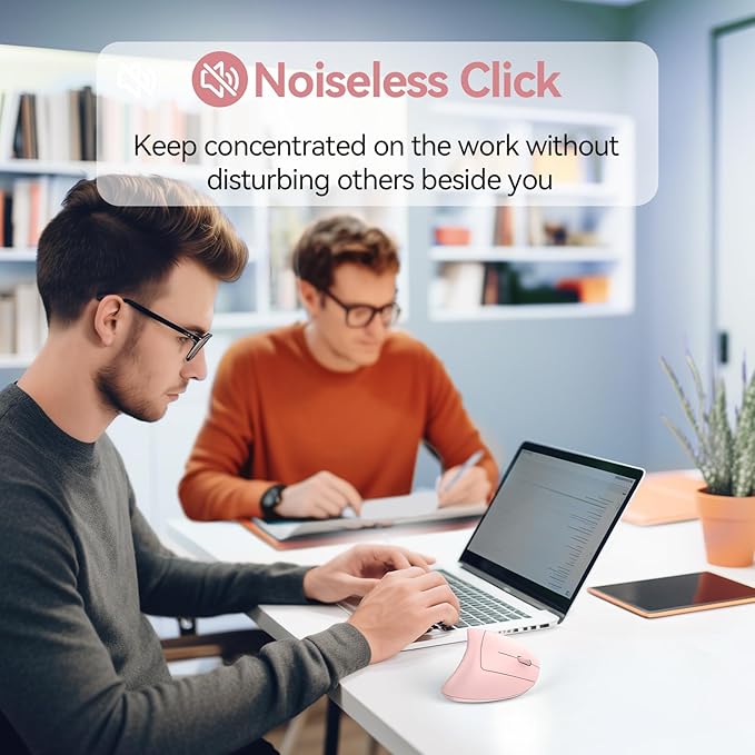TECKNET Ergonomic Mouse Wireless, Rechargeable Mouse Silent for Carpal Tunnel Right Hand, 2.4GHz USB Vertical Mouse Wireless for Laptop, 5 Adjustable 4800 DPI, Computer, MacBook, Desktop