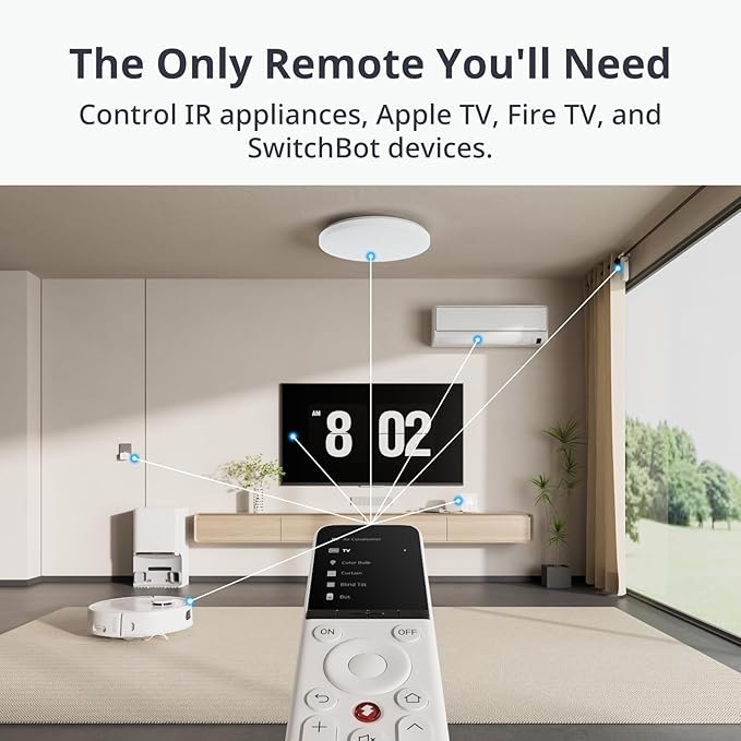 SwitchBot Universal Remote Control with Hub Mini Matter Enabled with Bot and Remote, Control 25 IR/Bluetooth Devices and 10 Scenes, Compatible with TV/AC/SwitchBot BLE Devices