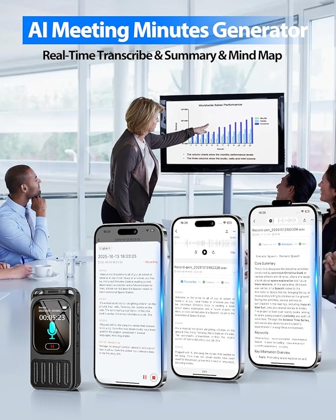 Voice Recorder with Playback, Vormooi 64GB 100Hrs HD Recording Device with 2" Touchscreen, Noise Reduction, Password, MP3 for Meetings Interviews Lectures