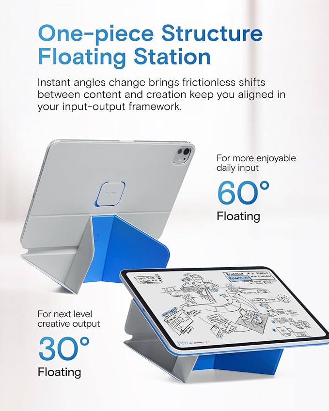 MOFT Dynamic Folio Case for iPad Pro 12.9" (6th 2022 | 5th 2021 | 4th 2020), Slim Magnetic Stand Case with 20+ Viewing Angles, Auto Wake/Sleep, Ultra Thin, Cement x Sapphire