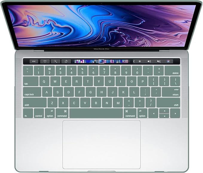 IBENZER Compatible with MacBook Pro 15 Inch Case 2019 2018 2017 2016 A1990 A1707, Hard Shell Case with Keyboard Cover & Type C Adapter for Mac Pro 15 Touch Bar, Midnitht Green, T15-MTGN+1TC