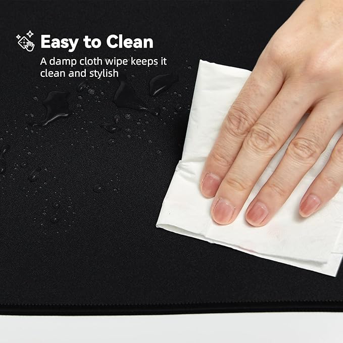 Reniteco Large Gaming Mouse Pad with Durable Stitched Edges, Non-Slip Rubber Base, Big Computer Keyboard Mouse Mat Desk Pad for Home Office Gaming Work, 31.5"x11.8"x0.08", Black
