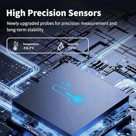 WiFi Temperature Humidity Sensor,Tuya Wireless Temperature Humidity Monitor with App Alert, High Precision Indoor Thermometer with Smart Life App, No Hub Required, Compatible with Alexa (2)