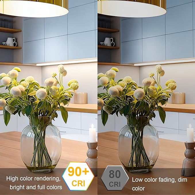 COB LED Strip Lights, ETL Listed Daylight White Light Strip 6000K, 16.4ft 24V COB Lights with 1600 LEDs, CRI 90+, Remote, 24V Adapter, LED Light for Cabinets, Home Lighting Indoor Decoration