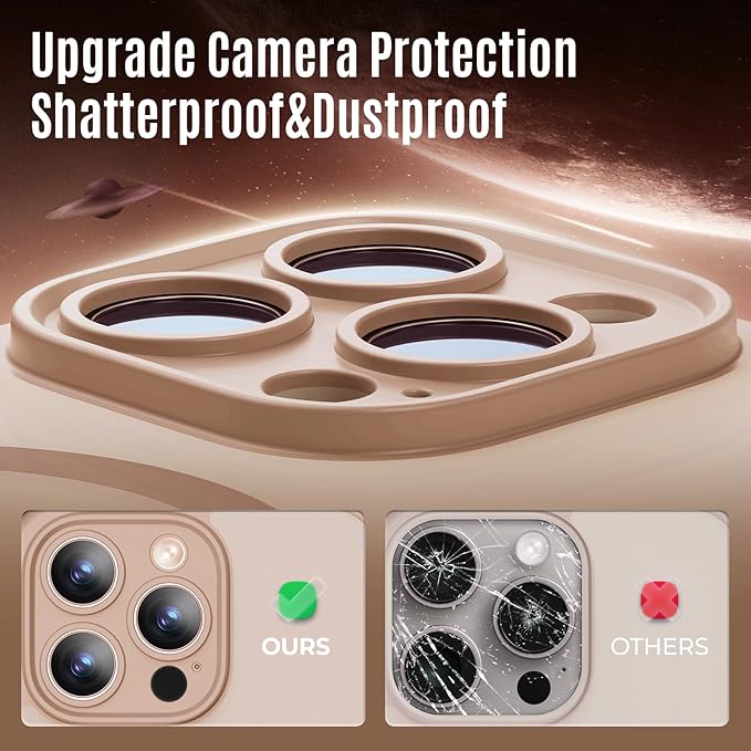 Symcele Designed for iPhone 16 Pro Case, Compatible with MagSafe, with Privacy Screen Protectors X2, [Camera Protection] [15FT Military Drop Protection] Shockproof Phone Case, 2024, Light Brown