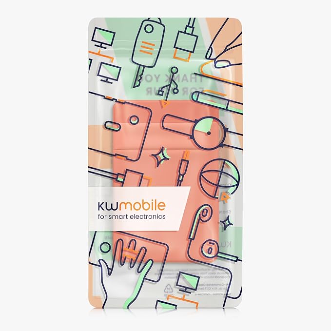 kwmobile Elastic Sleeve Compatible with SanDisk Portable SSD, Samsung T7, Crucial X8, HDD Case - Stretchy Elastane Adhesive External SSD Holder - 10x7cm & 8x7cm Pockets - Orange