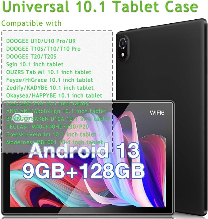 ATOOZ for ROWT 10.1 inch Tablet Case,Soft Silicone Case for ROWT A10/SVITOO Tab 10/Aiprotablet C20e/ZONKO D115/MB1001 10.1 inch Tablet with Stand (Green)