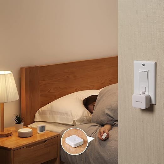Switchbot Smart Switch Button Pusher (Bluetooth) – Fingerbot for Rocker Switch/One-Way Buttons with bot White, App Timer Control, No Wiring, Optional Hub Required for Voice/Remote, White