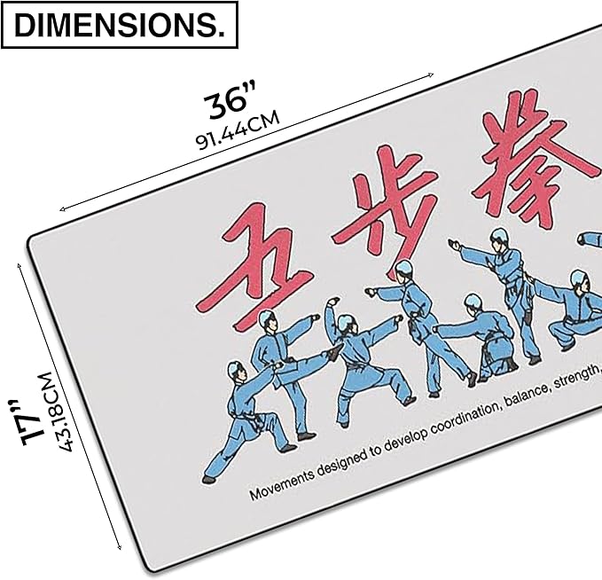 MPCO. Original Large Gaming Desk Mat – 36" x 17" Duraglyde OZGMX Movements Full Desk Mouse Pad for Smooth Precision – Non-Slip, Washable Extra-Large PC Mouse Pad for Gaming Sessions