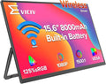 Wireless Portable Monitor with 8000mAh Battery, 15.6" Wireless Monitor, Support AirPlay, Miracast Laptop Display, USB-C & MINI HDMI & VESA, Travel Second Screen for Laptop, Computer, Game Consoles