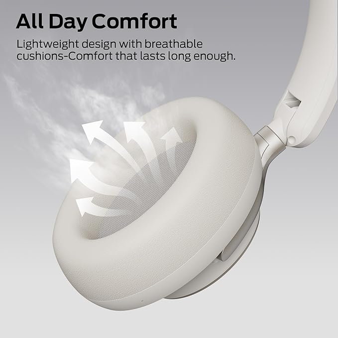 Monster Persona 4th ANC Active Noise Canceling Headphones, Wireless Bluetooth Over Ear Headphones with 3 EQ Modes, and 70H Playtime, Bluetooth 6.0, Deep Bass, Foldable Comfort Design for Travel, White