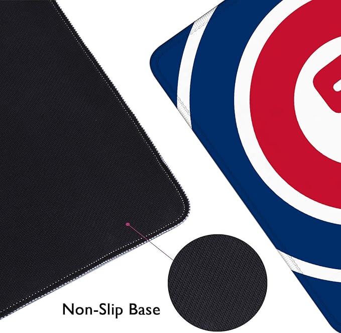 Baseball Mouse Pad Extended Large Gaming Desk Pad 31.5 x 11.8 Inch, XL Mousepad Topographic Mouse Pad with Anti-Slip Rubber Base for Chicago Home Office