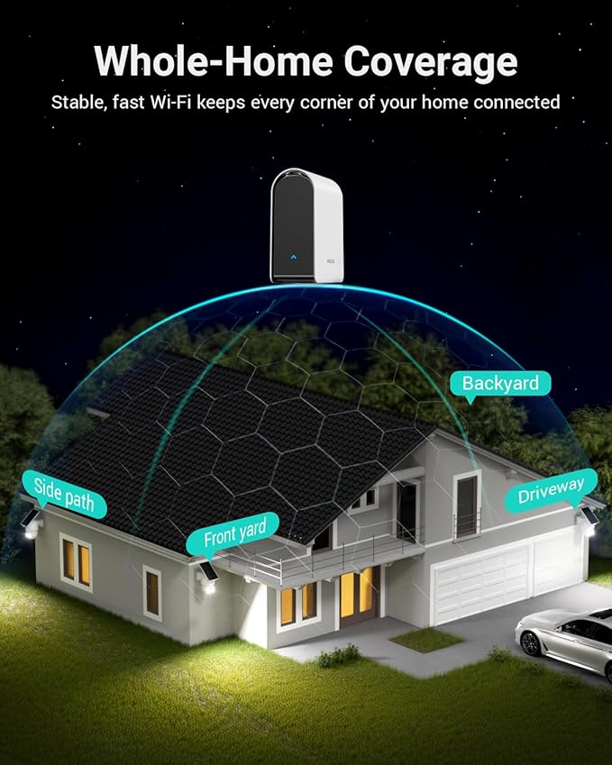 ANSQUE Security Cameras Wireless Outdoor Home System, 2 Camera Kit, No Subscription Fees, Solar Powered, Local Storage, 365-Day Battery Life, 360°PTZ Surveillance, Auto Tracking, 2K Color Night Vision