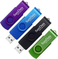 SamData 8GB USB Flash Drives 4 Pack 8GB Thumb Drives Memory Stick Jump Drive with LED Light for Storage and Backup (4 Colors: Black Blue Green Purple)
