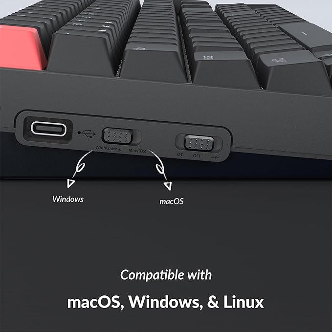 Keychron K4 96% Layout QMK Wireless and Wired Options Mechanical Keyboard, White Backlight Super Banana Switch, Paired with Shine-Through Double-Shot PBT Keycaps for Mac Windows-Version 3