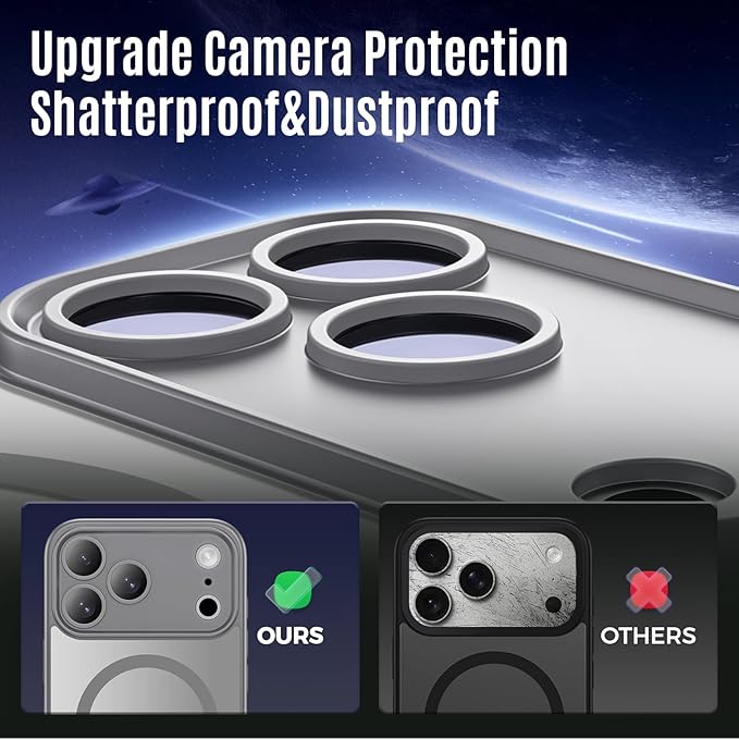 Symcele Designed for iPhone 17 Pro Case, Compatible with MagSafe, [Camera Protection] [15FT Military Drop Protection] Shockproof Translucent Matte Anti-Slip Phone Case, 6.3", Natural Titanium