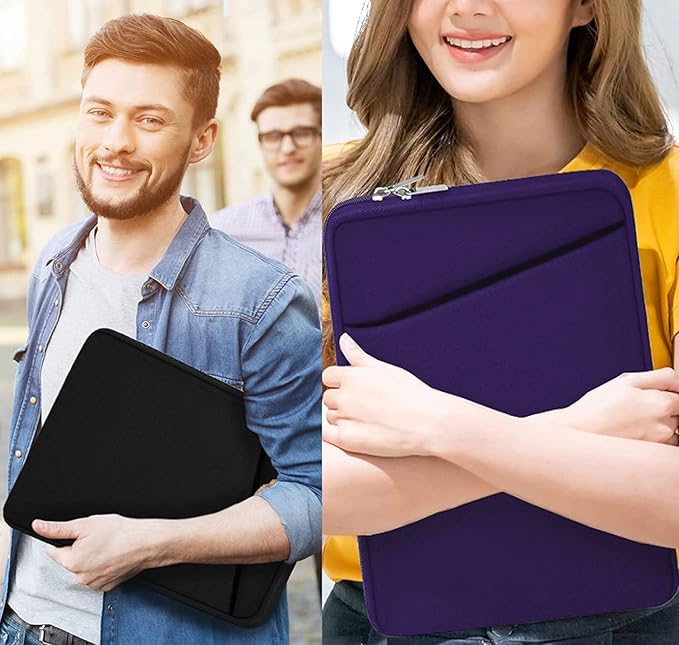 Laptop Sleeve 14 inch, Durable Carrying Bag Shockproof Protective Case Cover, Handbags Briefcase Laptop Bag Compatible with 14" MacBook Air/Pro HP Asus Lenovo Notebook Computer, Purple