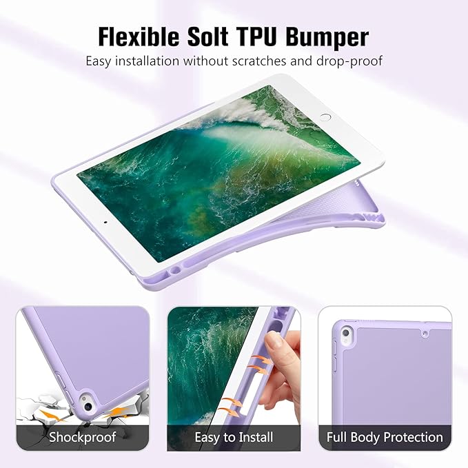 ProCase Smart Case for 10.5” iPad Air 3rd Generation 2019 / iPad Pro 2017, Slim Stand Cover with Pencil Holder Soft TPU Back for Air 3 -Purple