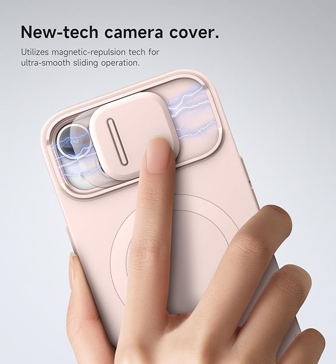 SURITCH for iPhone 13/14 Case with Slide Camera Cover and Adjustable Kickstand, Compatible with MagSafe Protective Cover 6.1 Inch,Pink (ONLY Compatible with iPhone 13/14)