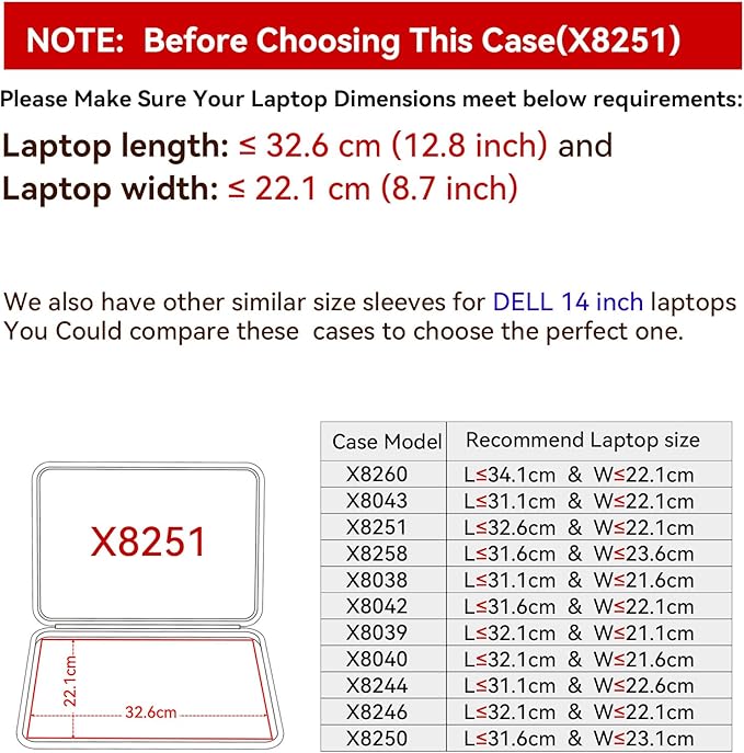 Smatree Hard EVA Protective Sleeve Case Compatible for 14inch Dell Latitude 3445 Chromebook Laptop, for 14inch Dell New Vostro 14 Laptop Carry Travel Case Waterproof Sleeve (X8251)