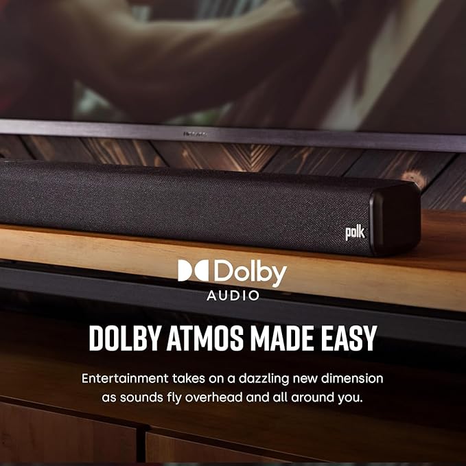 Polk Audio Signa S4 TV Sound Bar with Subwoofer - Dolby Atmos Audio VoiceAdjust & BassAdjust Technology, HDMI eARC, Wireless Subwoofer works with 8K, 4K, & HD TVs, Bluetooth, Wireless Streaming