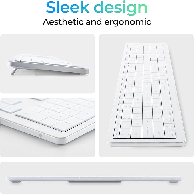 CLVX 1 Mac | Touch On Keys & Gestures AI Keyboard | Bluetooth & USB-C | Low Profile Silent Scissor Keys | Interactive RGB | Aluminum Chassis | Compatible with Mac/iPad/AppleTV/VisionPro