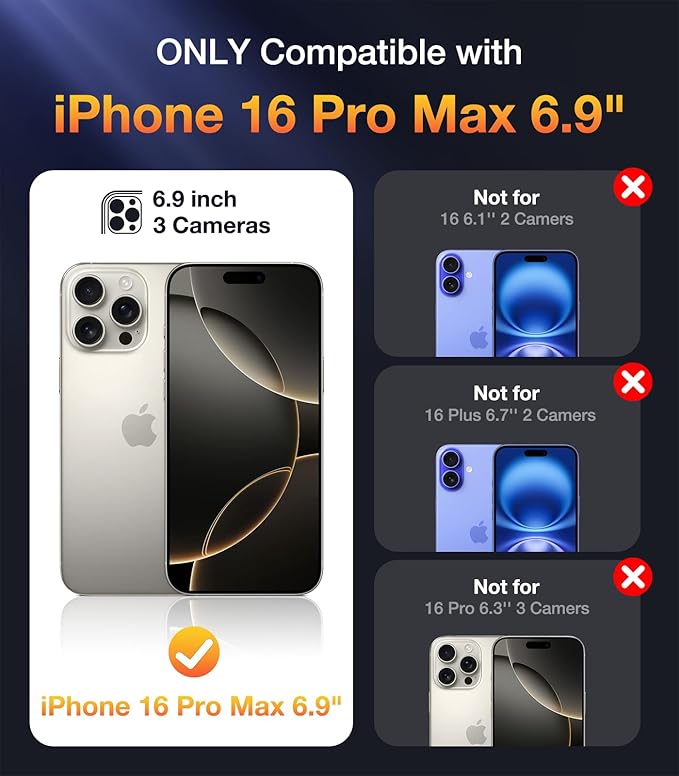 Diaclara Magnetic Designed for iPhone 16 Pro Max Case, Full Body Rugged with Touch Sensitive Anti-Scratch Screen Protector, Compatible with MagSafe, Soft Bumper Case for iPhone 16 Pro Max 6.9'', Gray