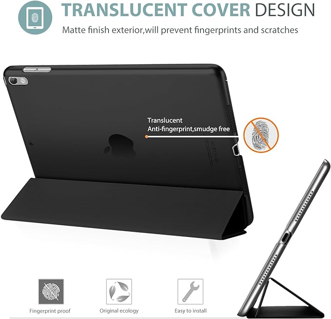ProCase Smart Case for 10.5” iPad Air 3rd Generation 2019 / iPad Pro 2017, Slim Stand Cover with Translucent Frosted Back for iPad Air 3 -Black