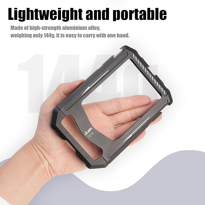 Fotga Aluminum Universal Smartphone Cage Photo Video Stabilizer with Handles Rig for iPhone 17 16 15 14 Pro Max Samsung Cell Phone Vlog Live Stream Video Recording,with Cold Shoe Tripod Mount