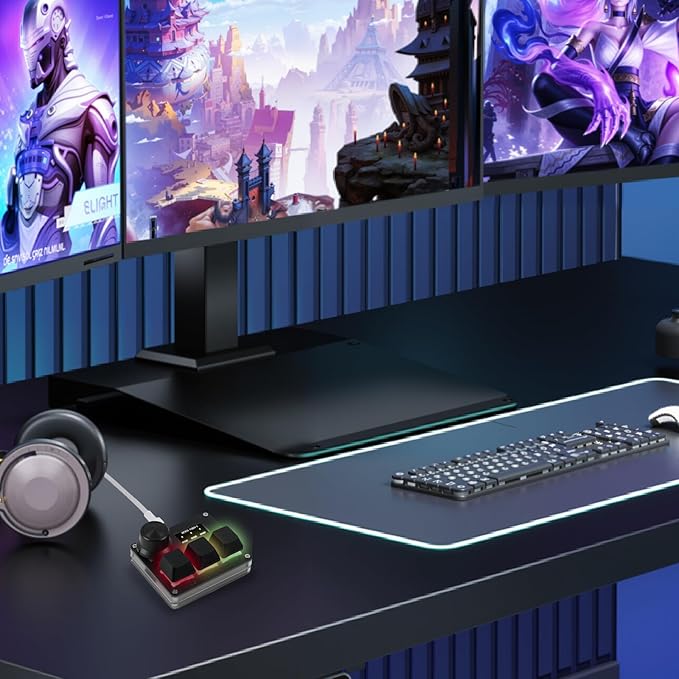 KPXOS OSU3X O3C Custom Gaming Keyboard with Magnetic Switches, Rapid Trigger Macro Keyboard for OSU and for Geometry Dash, RGB Backlight, Hall Effect he Magnetic Keyboard (Black)