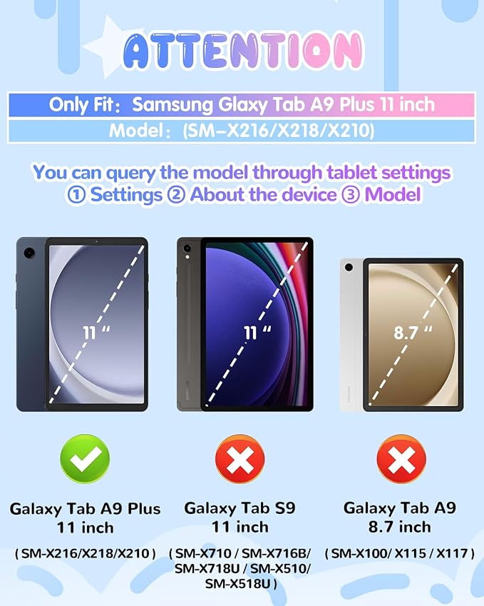 Boaretiu for Samsung Galaxy Tab A9 Plus Case - Cute Boys Cartoon Soft 3D Astronaut Spaceship Silicone Case with Strap & Rotating Stand for Girls Teens Tablet Cover for Samsung Tab A9+