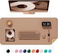 Desk Pad, 30" x 14" PU Leather Non-Slip Desk Mat Large Mouse Pad for Desktop, Waterproof Laptop Computer Writing Mat for Office, Home, Work, Gaming, Champagne Gold