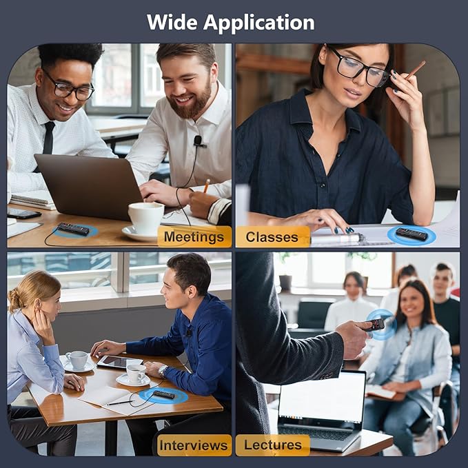 160GB Digital Voice Recorder with Playback, 1100mAh Audio Recording Device for Lecture Interviews, 1536Kbps Voice Activated Recorder with Noise Reduction, Password, External Microphone