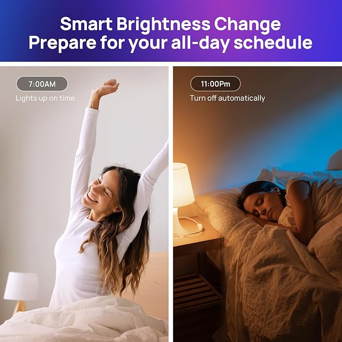 Consciot Smart Light Bulbs, WiFi Color Changing LED Light Bulb, A19 E26 RGBTW Light Bulbs That Works with Alexa/Google Home/Apple Home/Siri, Music Sync, 60W Equivalent Bluetooth Light Bulb, 1 Pack