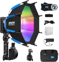 Amaran Ray 60c RGB Video Light,60W Portable Studio Photography Light CCT 1,800K-20,000K with Softbox Portable Bag for YouTube,TikTok,Live Streaming,Weddings,Vlog