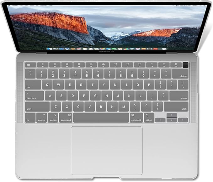 IBENZER Compatible with New MacBook Air 13 inch Case 2022 2021 2020 M1 A2337 A2179 A1932, Plastic Hard Shell Case with Keyboard Cover for Mac Retina Display with Touch ID, Star Clear, AT13-S-CL+1