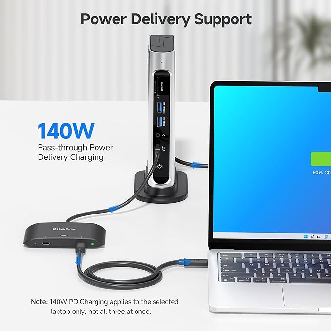 Cable Matters 20Gbps USB C Switch for 2 Computers, Up to 8K@30Hz on Windows, 4K@60Hz on macOS, 140W PD, for Sharing a USB-C/Thunderbolt 4 Monitor or Dock (Not Work with Captive Cable Docks), Black