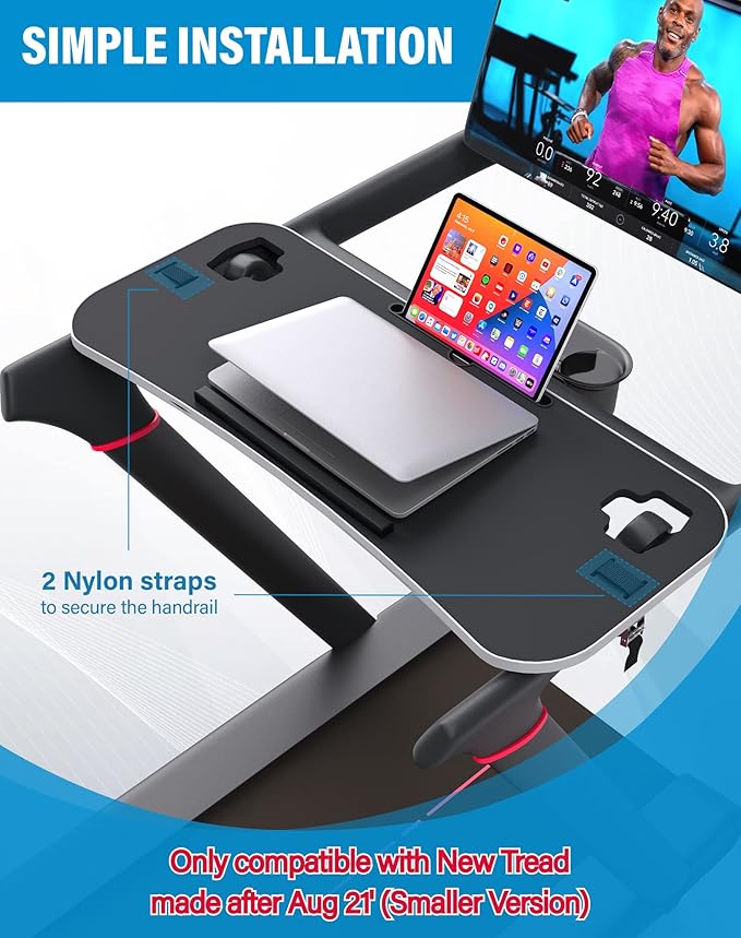 New Tread Laptop Tray, Treadmill Desk Tray, 36" Treadmill Tray Compatible with NEW Peloton Tread, Ergonomic Laptop Stand with Easy Mount Clamp, Walk While You Type, Walking Workstation for Home Office
